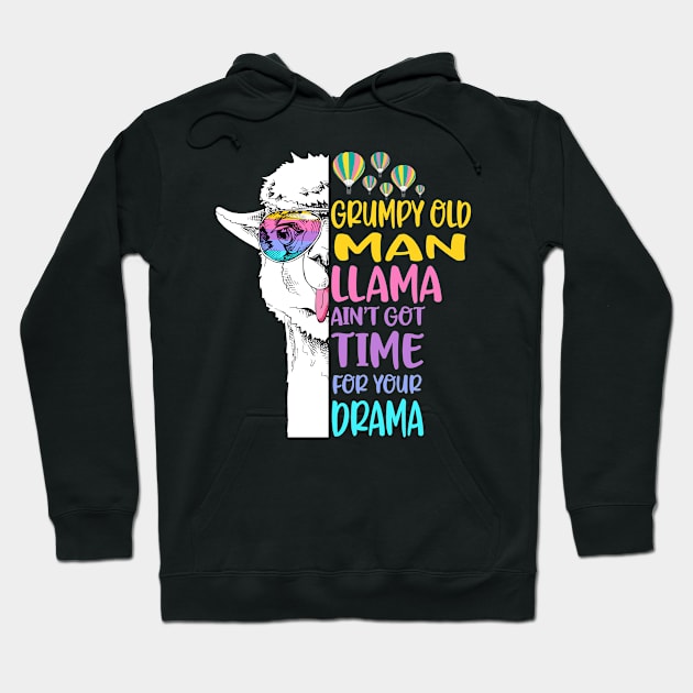 Grumpy Old Man Llama Hoodie by Li